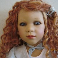 2001 Himstedt Puppen Kinder doll named Krissi II by Annette Himstedt - Closeup